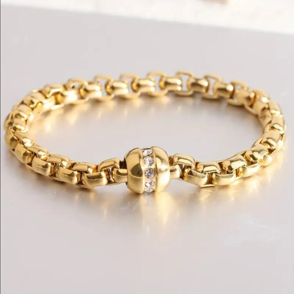 8" Womens 14K Gold 2ct Diamond Bike Chain Bracelet 14 Karat Silver 2 ct Jewelry